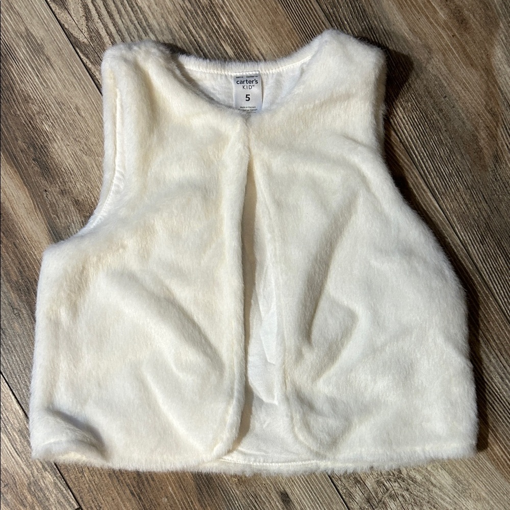 Carter's Cream Faux Fur Vest